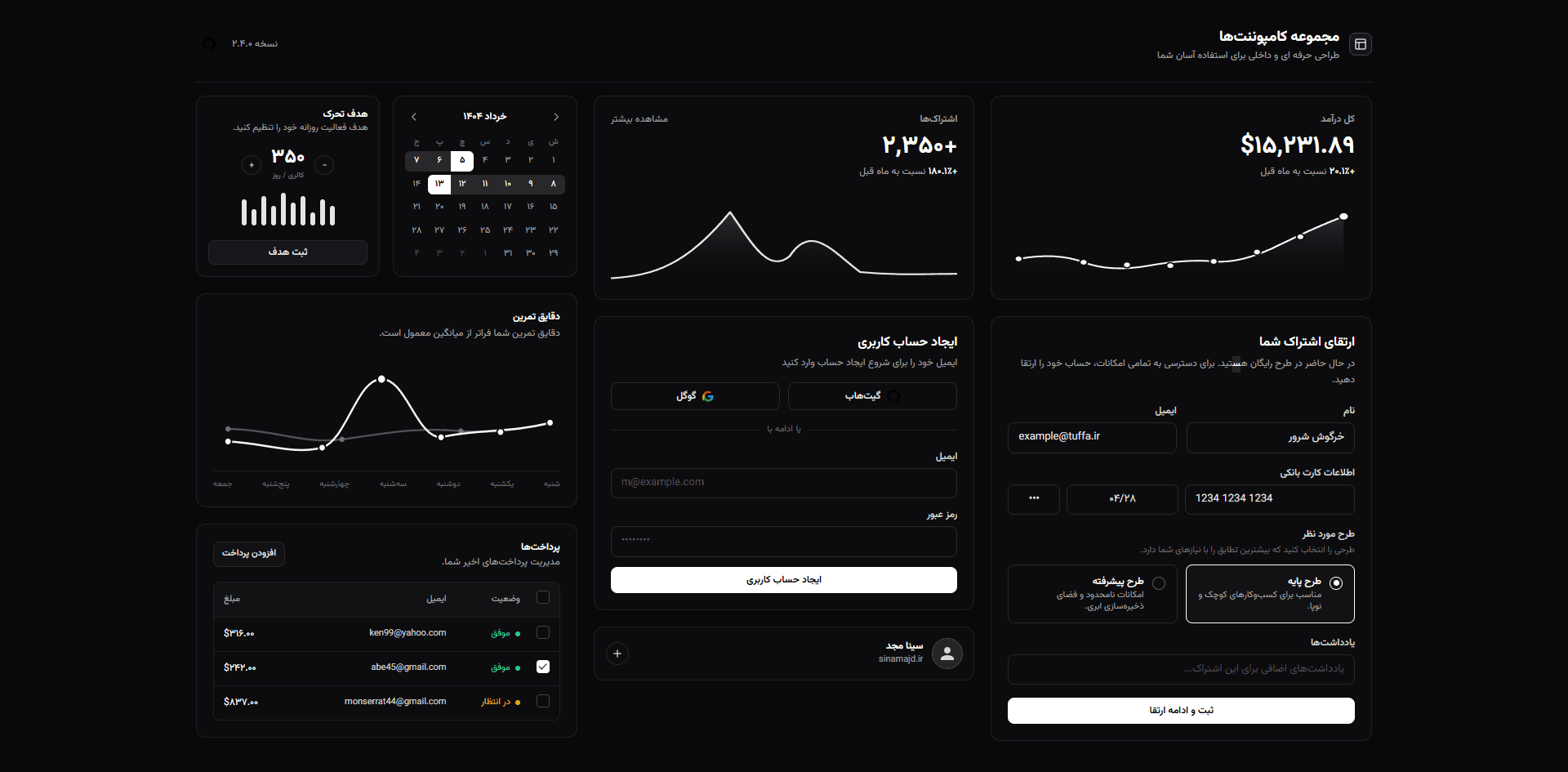 Tuffa Component screen