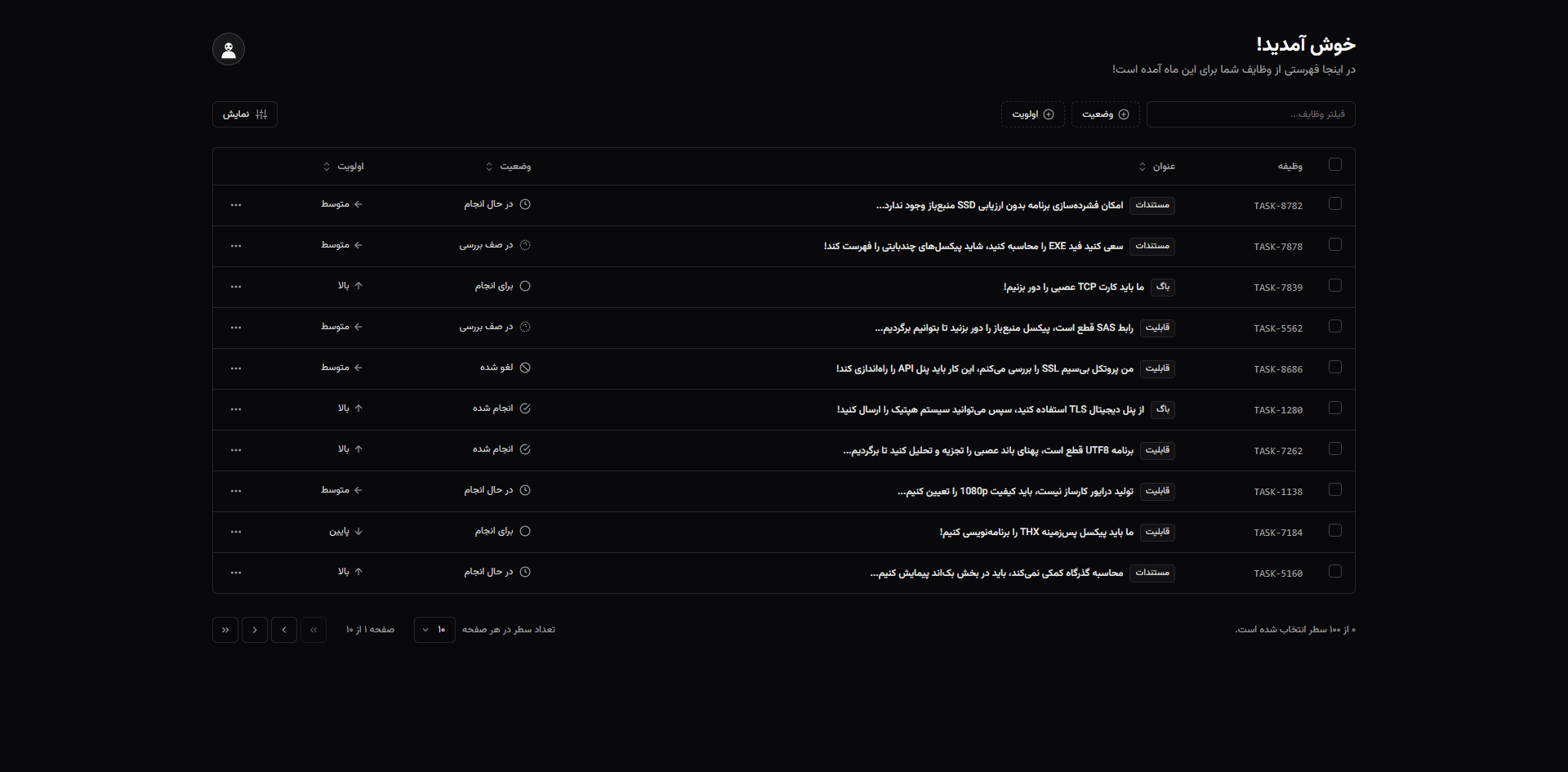 Tuffa Tasks screen